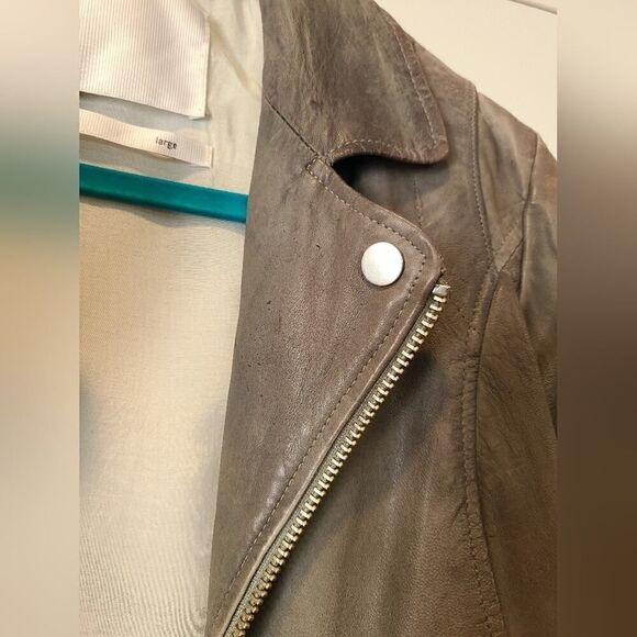 DOMA Goat Leather Moto Biker Jacket, Distressed Multi Zipper Closure | L - Picture 5 of 16